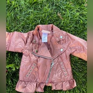 Infant girl biker jacket